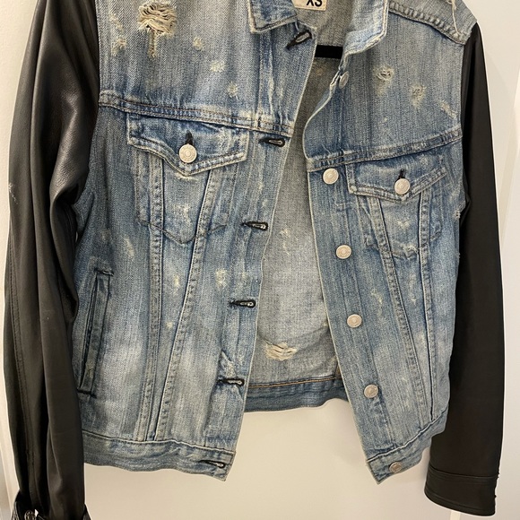 Rag&Bone JEAN jacket with leather sleeves - Picture 3 of 4